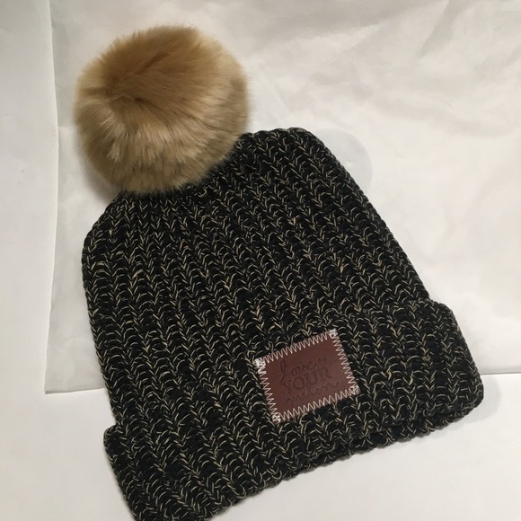 love your melon batman speckled pom beanie natural pom black/ hemp v3. main image 11